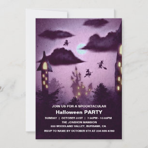 Spooktacular Dark Haunted House Halloween Party I Invitation