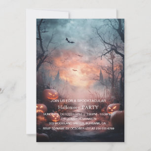 Spooktacular Dark Haunted House Halloween Party I Invitation