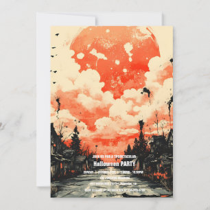 Spooktacular Dark Haunted House Halloween Party  I Invitation