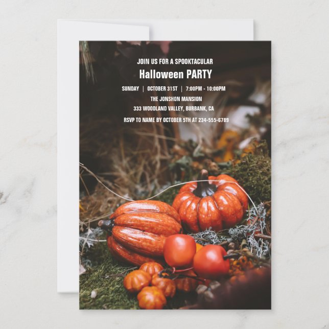 Spooktacular Dark Haunted House Halloween Party  I Invitation (Front)