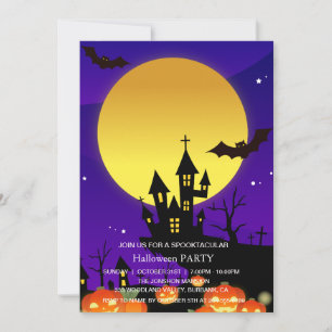 Spooktacular Dark Haunted House Halloween Party I Invitation