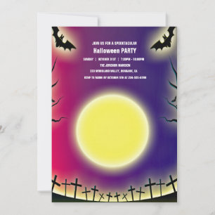 Spooktacular Dark Haunted House Halloween Party I Invitation
