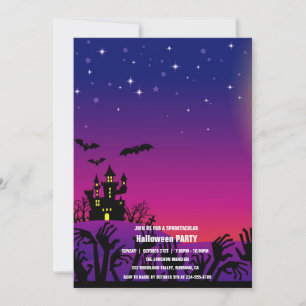 Spooktacular Dark Haunted House Halloween Party I Invitation