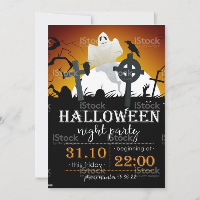 Spooktacular Dark Haunted House Halloween Party  Invitation (Back)