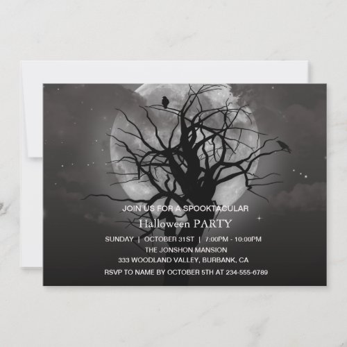 Spooktacular Dark Haunted House Halloween Party Invitation