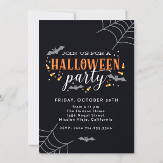 Spooktacular Dark Haunted House Halloween Party Invitation