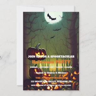 Spooktacular Dark Vintage Gothic Halloween Party Invitation