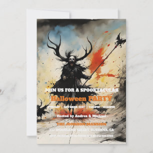 Spooktacular Dark Vintage Gothic Halloween Party Invitation