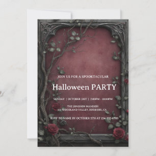 Spooktacular Dark Vintage Gothic Halloween Party Invitation