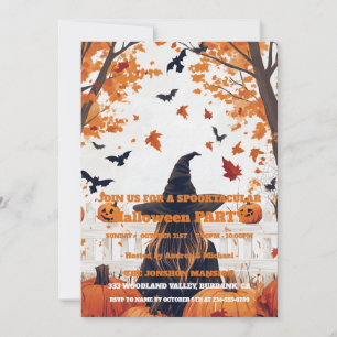 Spooktacular Dark Vintage Gothic Halloween Party Invitation