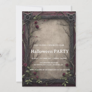 Spooktacular Dark Vintage Gothic Halloween Party Invitation