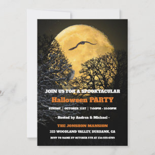Spooktacular Dark Vintage Gothic Halloween Party Invitation