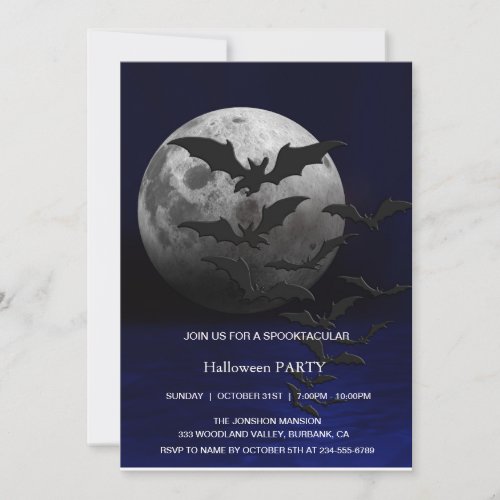 Spooktacular Dark Vintage Gothic Halloween Party Invitation