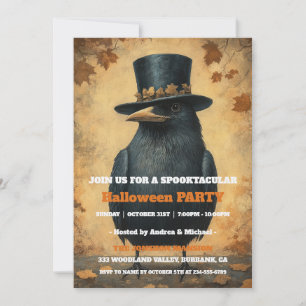 Spooktacular Dark Vintage Gothic Halloween Party Invitation