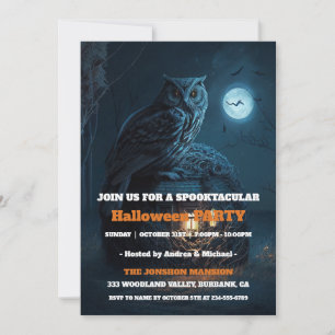 Spooktacular Dark Vintage Gothic Halloween Party Invitation