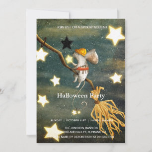 Spooktacular Dark Vintage Gothic Halloween Party Invitation