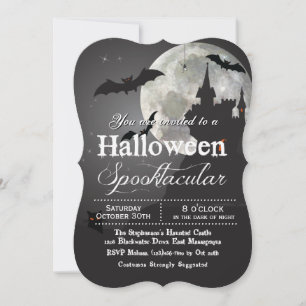 Spooktacular Eerie Dark Night Halloween Party Invitation