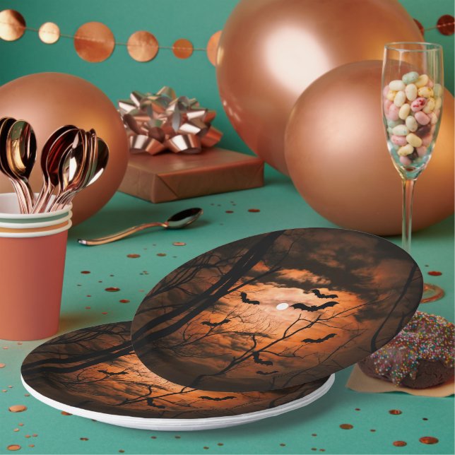 Spooktacular Full Moon Costume Party   Paper Plates (Multi)