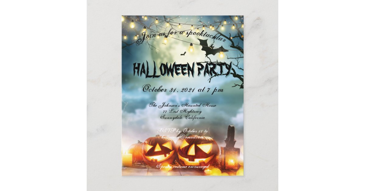 Spooktacular Full Moon Halloween Party Invitation | Zazzle