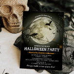 Spooktacular Full Moon Halloween Party Invitation<br><div class="desc">Spooktacular Halloween party invitation featuring a magnificant full moon,  a black raven,  flying bats,  silhoutte tree branches and a modern halloween bash template that is easy to customize.</div>