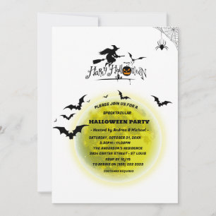 Spooktacular Full Moon Halloween Party  Invitation