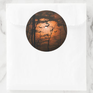 Spooktacular Full Moon Party Classic Round Sticker