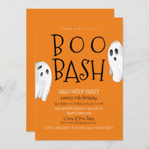 Spooktacular Ghost Birthday Invitation