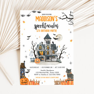 Spooktacular Ghost Halloween Birthday Party Invitation