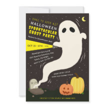 Spooktacular Ghost Halloween Party Invitation