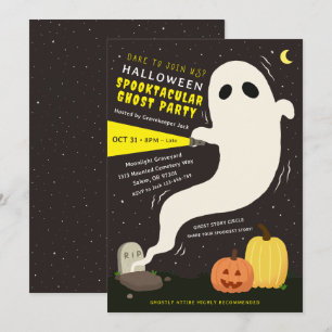 Spooktacular Ghost Halloween Party Invitation