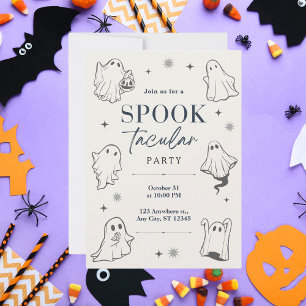 Spooktacular Ghost-Themed Halloween Invitation