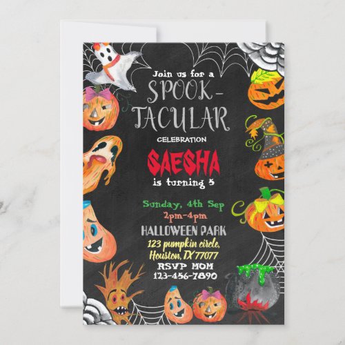 Spooktacular Halloween 2nd Birthday Invitation