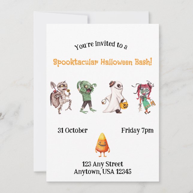 Spooktacular Halloween Bash Invitation (Front)