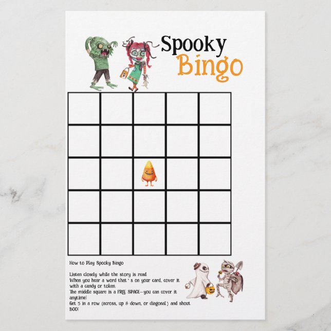 Spooktacular Halloween Bash Spooky Bingo Card Flyer (Front)