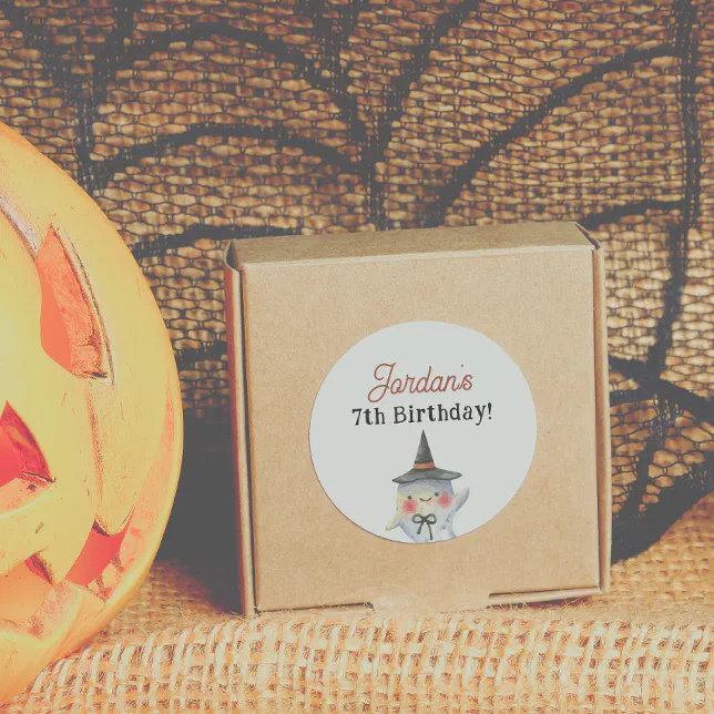 Spooktacular Halloween Birthday Favor Classic Round Sticker | Zazzle