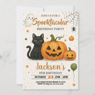 Spooktacular Halloween Birthday Invitation