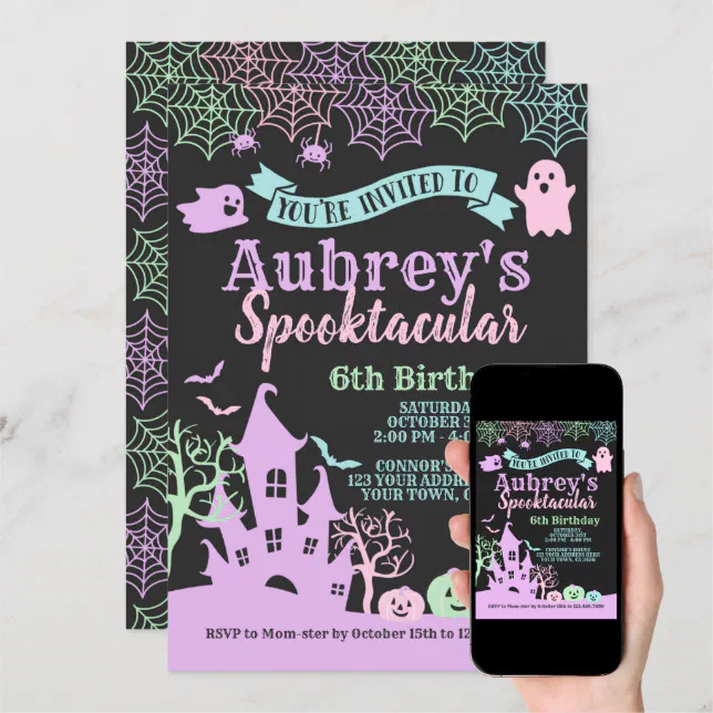 Spooktacular Halloween Birthday Invitation | Zazzle