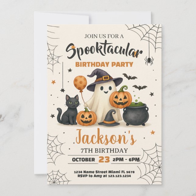 Spooktacular Halloween Birthday Invitation (Front)