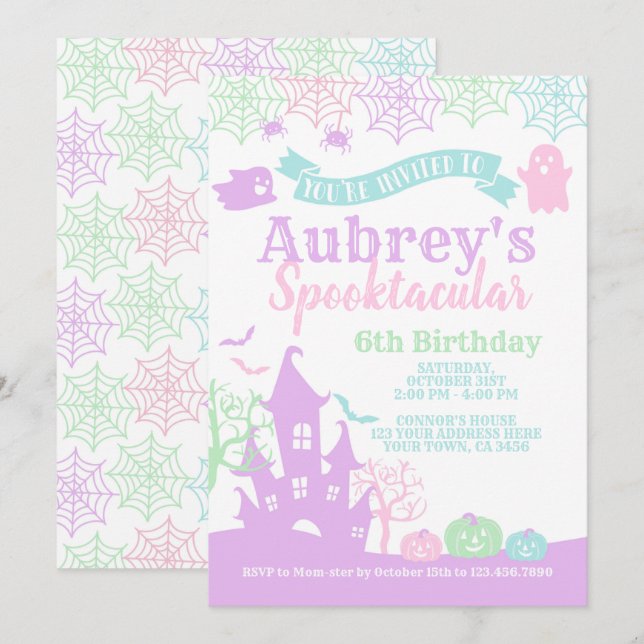 Spooktacular Halloween Birthday Invitation (Front/Back)