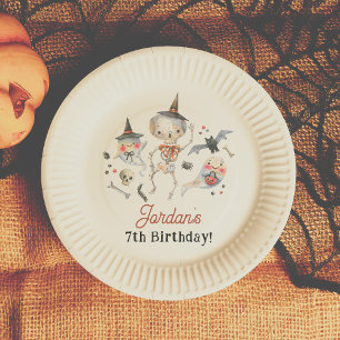 Spooktacular Halloween Birthday Party Paper Plates