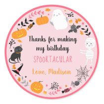 Spooktacular Halloween Birthday Thank You Classic Round Sticker