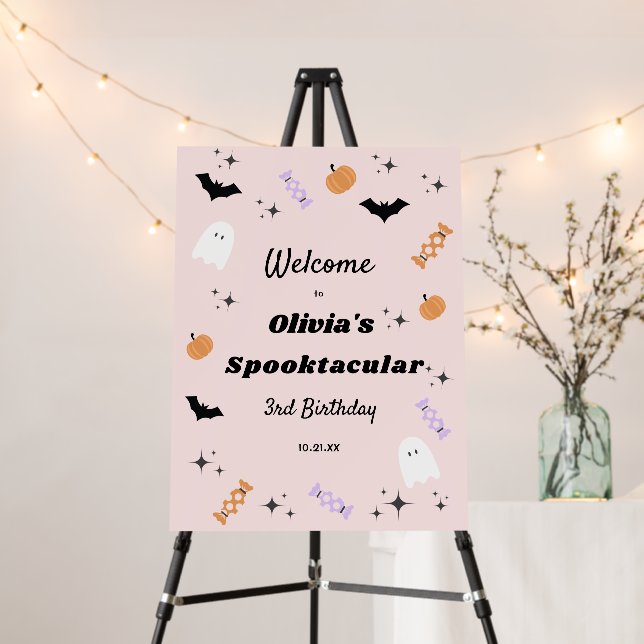 Spooktacular Halloween Birthday Welcome Sign (In Situ (Stand))