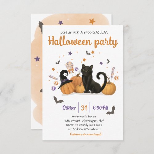 Spooktacular Halloween Candy Party  Invitation