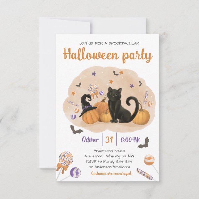 Spooktacular Halloween Candy Party  Invitation (Front)