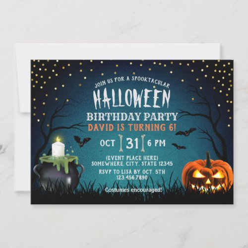 Spooktacular Halloween Costume Birthday Party Invitation