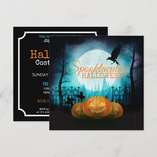 Spooktacular Halloween Costume Party | Invitation (Front/Back)