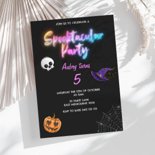 Spooktacular Halloween Cute Colouful Kids Birthday Invitation