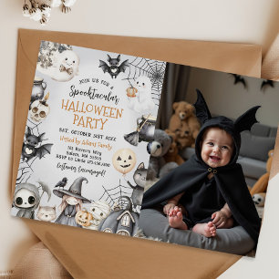 Spooktacular Halloween Cute Ghost Party Photo Invitation
