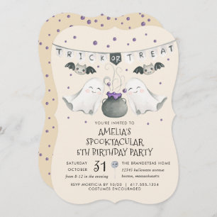 Spooktacular Halloween Ghost Birthday Party Invita Invitation