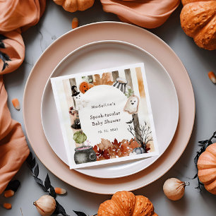 Spooktacular Halloween Ghost Pumpkin Baby Shower Napkins